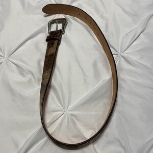 NWOT Brown Leather Studded Women’s Belt with Silver Tone Buckle